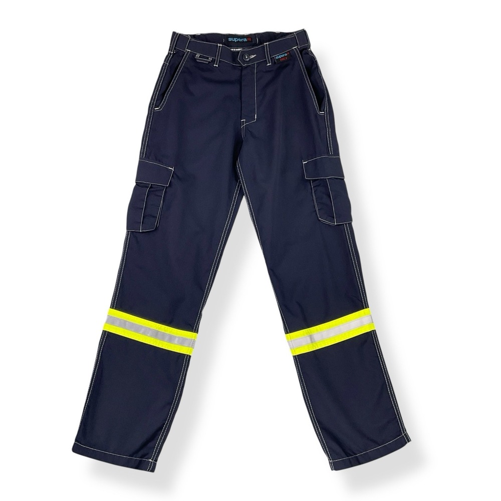 Supera Fire Resistant Pants Men Size 30 (27x30.5) Dark Blue Reflective